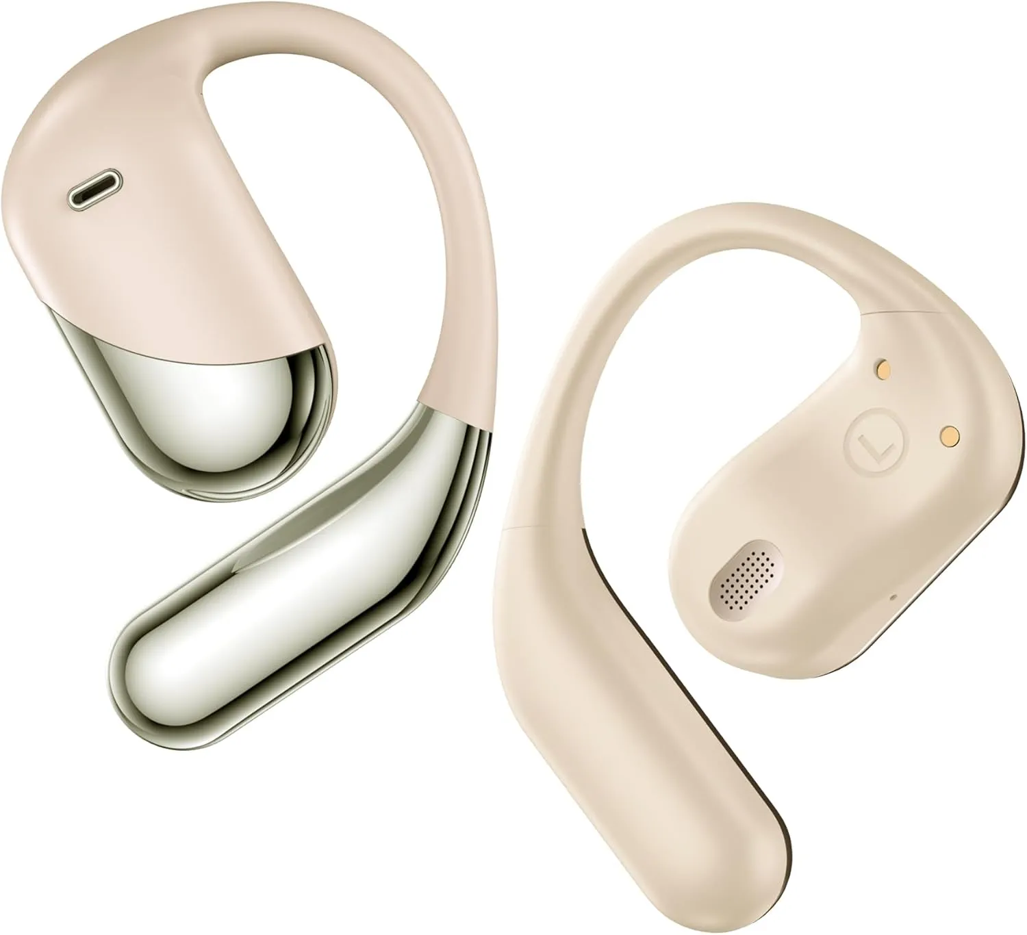 AI Translator Earbuds Real-Time 144 Languages & Accents, 3-in-1 Open Ear Wireless Bluetooth Earbuds with Charging Case, Spanish/English Audfonos Traductores, iOS & Android Compatible,Ivory White