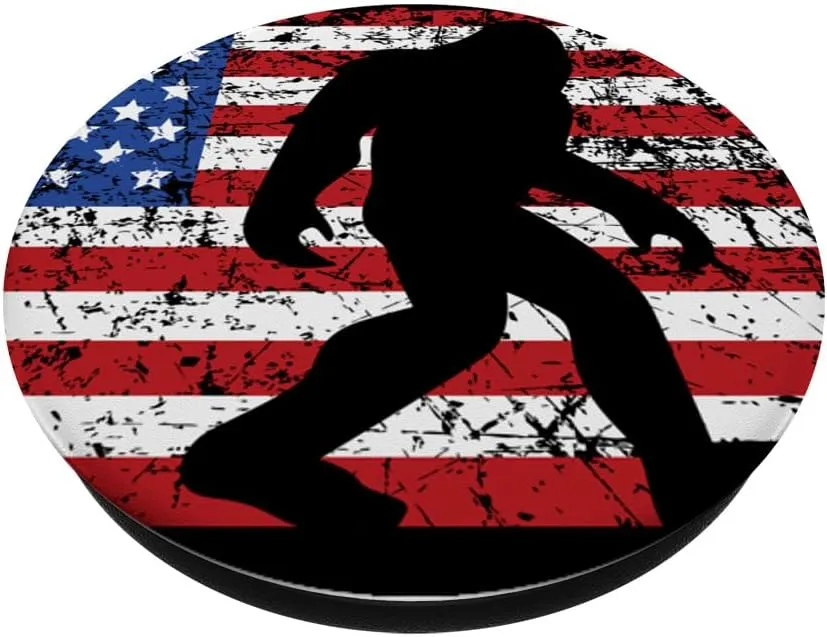 American Flag Bigfoot Black PopSockets Stand for Smartphones and Tablets PopSockets PopGrip: Swappable Grip for Phones & Tablets PopSockets Adhesive PopGrip