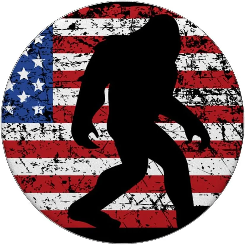 American Flag Bigfoot Black PopSockets Stand for Smartphones and Tablets PopSockets PopGrip: Swappable Grip for Phones & Tablets PopSockets Adhesive PopGrip