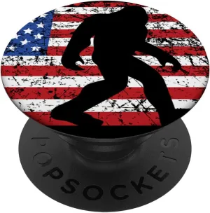 American Flag Bigfoot Black PopSockets Stand for Smartphones and Tablets PopSockets PopGrip: Swappable Grip for Phones & Tablets PopSockets Adhesive PopGrip