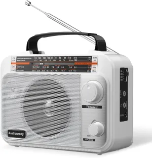 AM/FM/SW1-2 Radio Shortwave Transistor Radio AC or Battery Operated with Best Reception Big Speaker and Precise Tuning Knob with AUX in & 3.5mm Earphone Jack