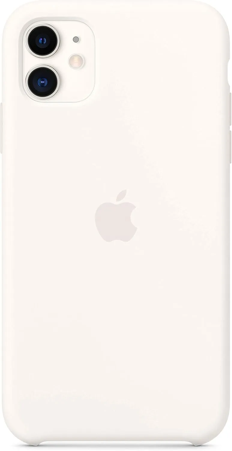 Apple iPhone 11 White Silicone Case - Slim Fit, Wireless Charging Compatible, Water Resistant