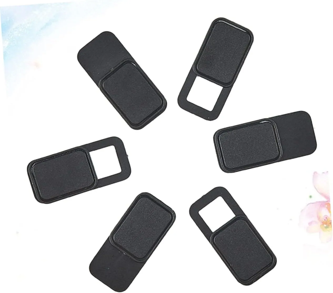 Artibetter 6-Pack Privacy Cover Webcam for Laptop Tablet Phone Metal Oval Slider Shutter Black Protect from Hackers