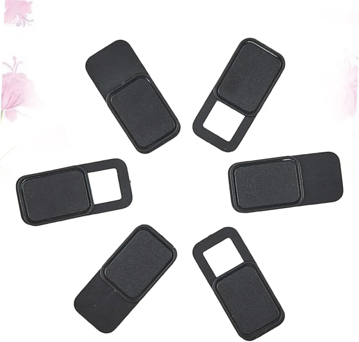 Artibetter 6-Pack Privacy Cover Webcam for Laptop Tablet Phone Metal Oval Slider Shutter Black Protect from Hackers
