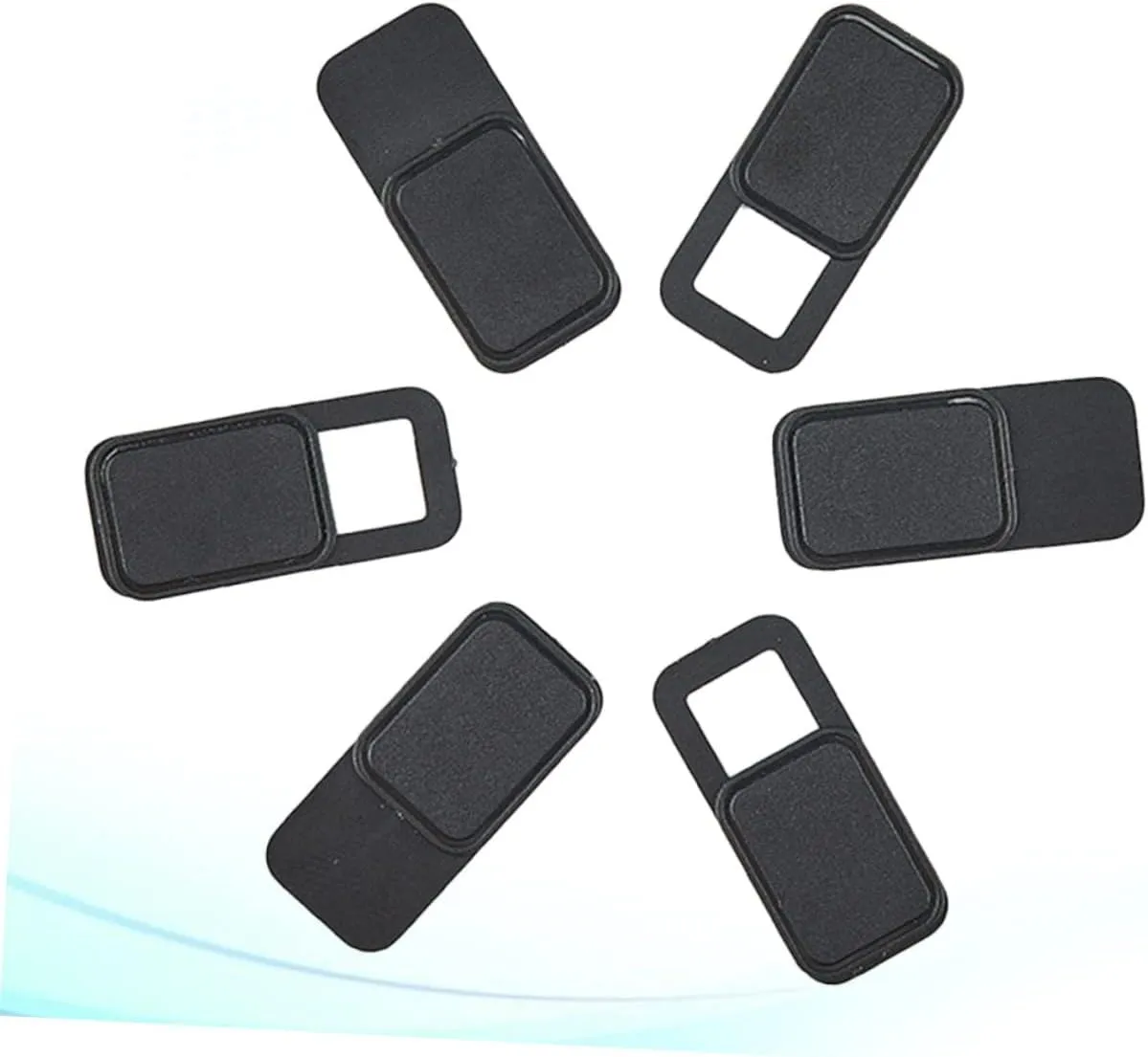 Artibetter 6-Pack Privacy Cover Webcam for Laptop Tablet Phone Metal Oval Slider Shutter Black Protect from Hackers