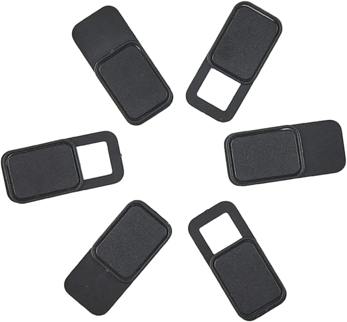Artibetter 6-Pack Privacy Cover Webcam for Laptop Tablet Phone Metal Oval Slider Shutter Black Protect from Hackers