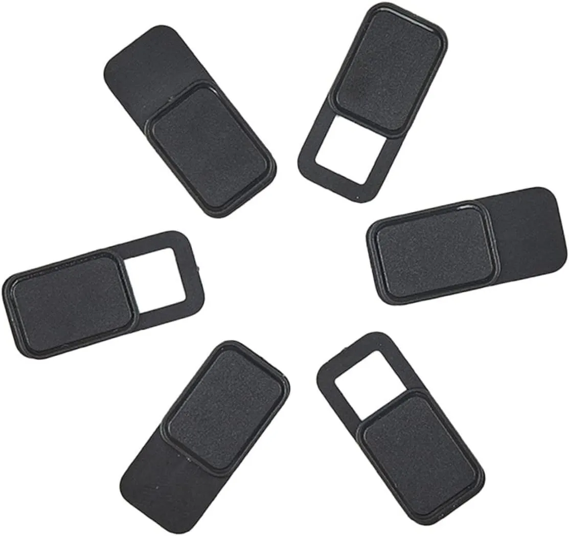 Artibetter 6-Pack Privacy Cover Webcam for Laptop Tablet Phone Metal Oval Slider Shutter Black Protect from Hackers