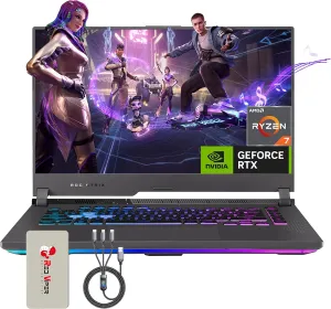 ASUS ROG Strix G15 15.6" Gaming Laptop, 165Hz WQHD IPS Display, AMD Ryzen 7 6800H, GeForce RTX 3060 Graphics, 64GB DDR5 RAM, 4TB PCIe SSD, RGB Keyboard, Windows 11, Gray, 128GB Docking Station Set