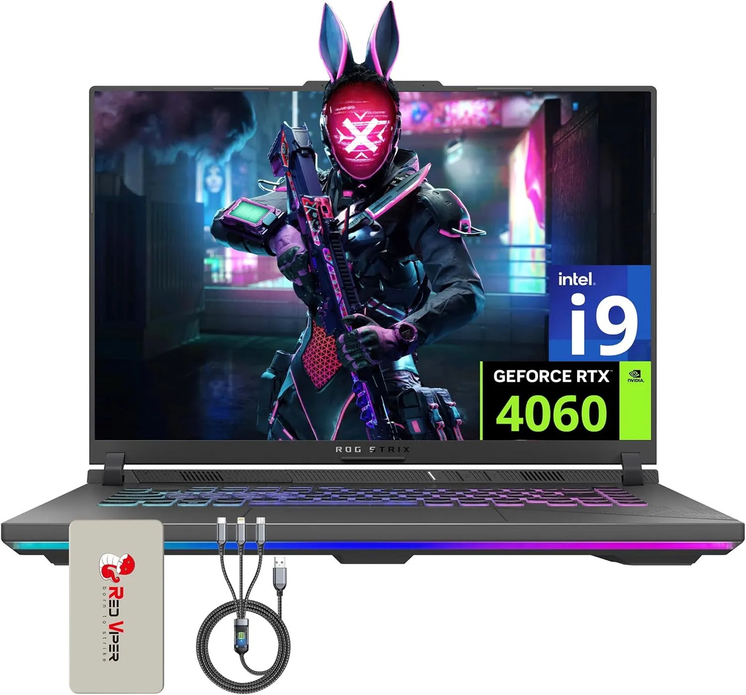 ASUS ROG Strix G16 16" QHD 240Hz Gaming Laptop, Intel i9-14900HX, NVIDIA GeForce RTX 4060, 64GB DDR5 RAM, 4TB PCIe SSD, RGB Backlit Keyboard, Gray, Windows 11, 128GB Docking Station Set