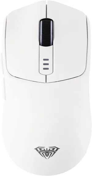 Aula SC580 Wireless Mouse, Ergonomic Gaming Mouse, with Adjustable 10000 DPI, BT 5.0/2.4GHz/Wired Connections, 6 Buttons, 500mAh Battery for Win/Mac/PC/Laptop (White)