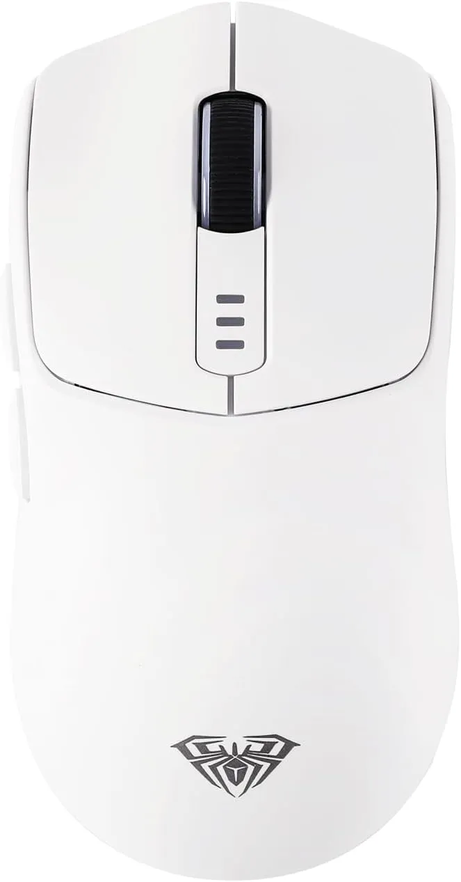 Aula SC580 Wireless Mouse, Ergonomic Gaming Mouse, with Adjustable 10000 DPI, BT 5.0/2.4GHz/Wired Connections, 6 Buttons, 500mAh Battery for Win/Mac/PC/Laptop (White)