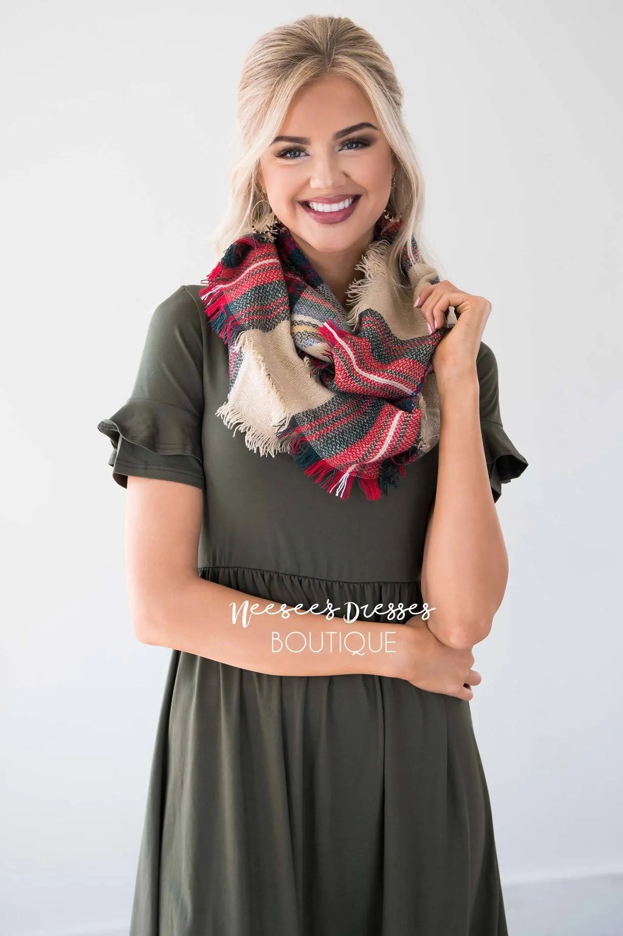 Autumn Stroll Plaid Infinity Scarf