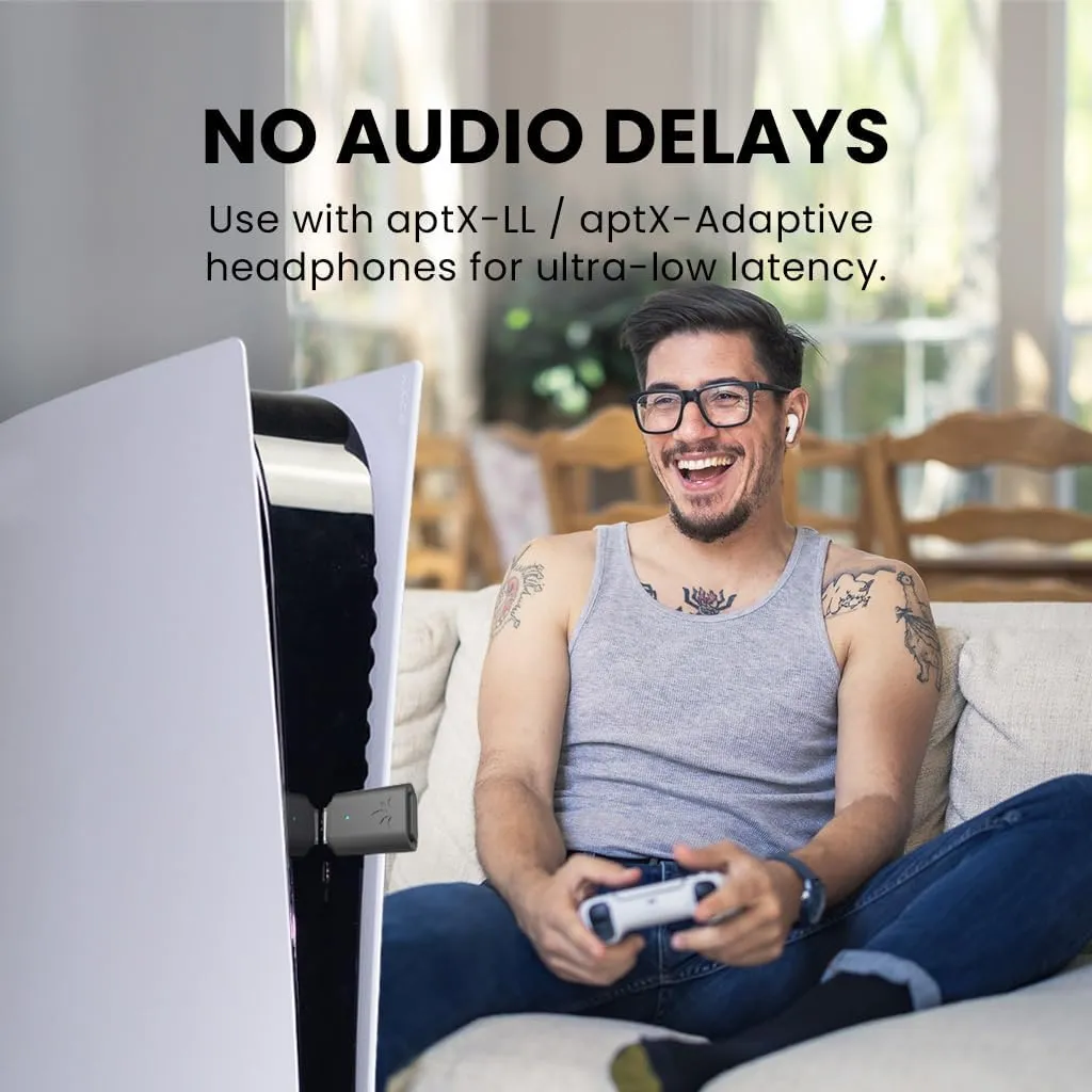 Avantree C81-Gaming (2025 New) - USB C Bluetooth 5.3 Adapter for PS5 & Gaming Consoles with Low Latency & aptX-Adaptive, Wireless Audio Dongle Transmitter for Headphones & Earbuds