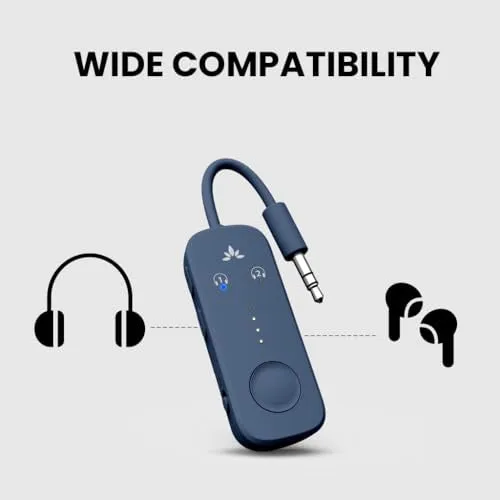 Avantree Relay - Premium Airplane Bluetooth 5.3 Adapter, Supports 2 AirPods or Headphones with aptX-Low Latency - 3.5mm AUX Jack Wireless Audio Transmitter for Planes, Travel, Airline, TV, Gym, Tablet