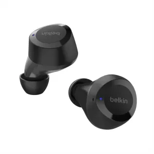 Belkin SoundForm Bolt True Wireless Earbuds, Wireless Charging, IPX4 Sweat and Water-Resistant, USB-C, Up to 28 Hours of Battery Life for Apple iPhone, Samsung Galaxy, Google Pixel, and More - Black