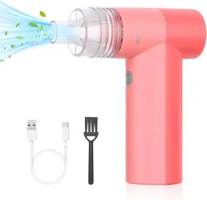 Bestrip Compressed Air Duster, 85000RPM Handheld Electric Air Duster, 4 Gears Adjustable Jet Dry Blower for Car Computer Keyboard Cleaning (Cherry Pink)