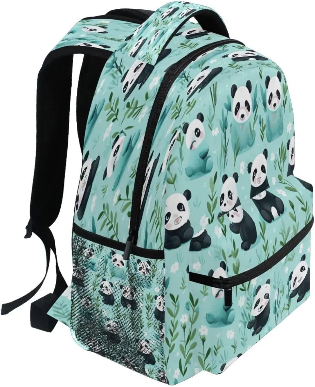 Blue Panda Bears Backpack, Water Resistant Laptop Backpack Travel Casual Daypack#554