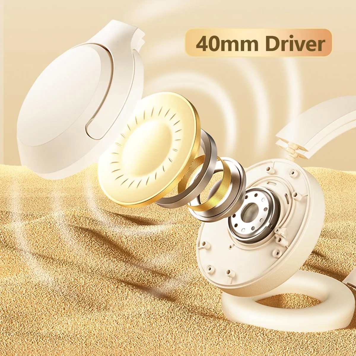 Bluetooth Over Ear Headphones, Foldable and Rotatable Wireless Wired ANC Headphones with Microphone for Cell Phone, Computer, Laptop, 150 Hours Playtime, Bluetooth 5.3v, 38ms Low Latency