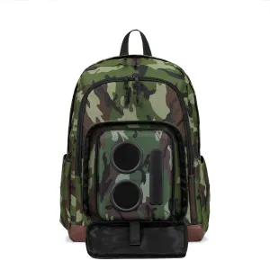 Bluetooth Speaker Backpack with 20-Watt Speakers & Subwoofer for Parties/Festivals/Beach/. Rechargeable, Works with iPhone & Android (Camouflage, Latest Premium Edition)