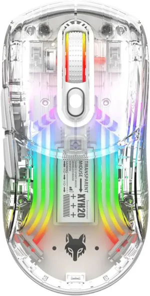 Bluetooth Wireless Mouse, Transparent RGB Mechanical Dual Mode Gaming Mouse, A Must-Have Cool USB Computer Mouse for Gaming and Esports