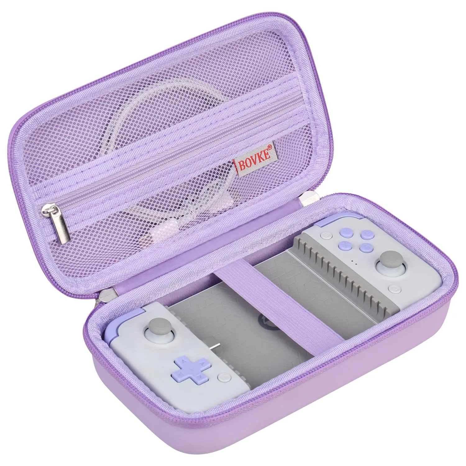 BOVKE Carrying Case for GameSir X2s Type-C Mobile Gaming Controller, GameSir X2s Mobile Handheld Gaming Controller Holder with Extra Space for Charging Cables, Stick Covers, Purple