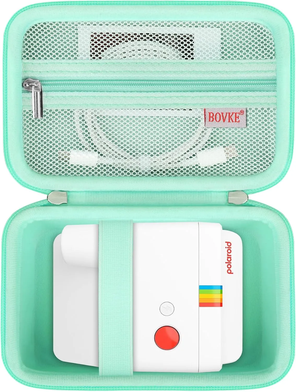 BOVKE Carrying Case for Polaroid Go / Go Gen 2 Instant Camera, Travel Storage Bag With Extra Space for Films, Cables, Green
