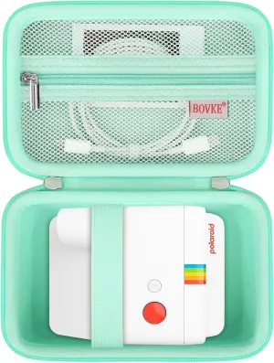 BOVKE Carrying Case for Polaroid Go / Go Gen 2 Instant Camera, Travel Storage Bag With Extra Space for Films, Cables, Green