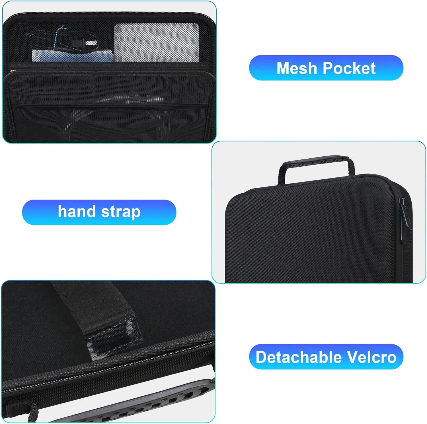BOVKE Storage Case Compatible with Canon SELPHY CP1500 Compact Photo Printer, Extra Space for Canon Color Ink/Paper Set and Other Accessories, Black Black