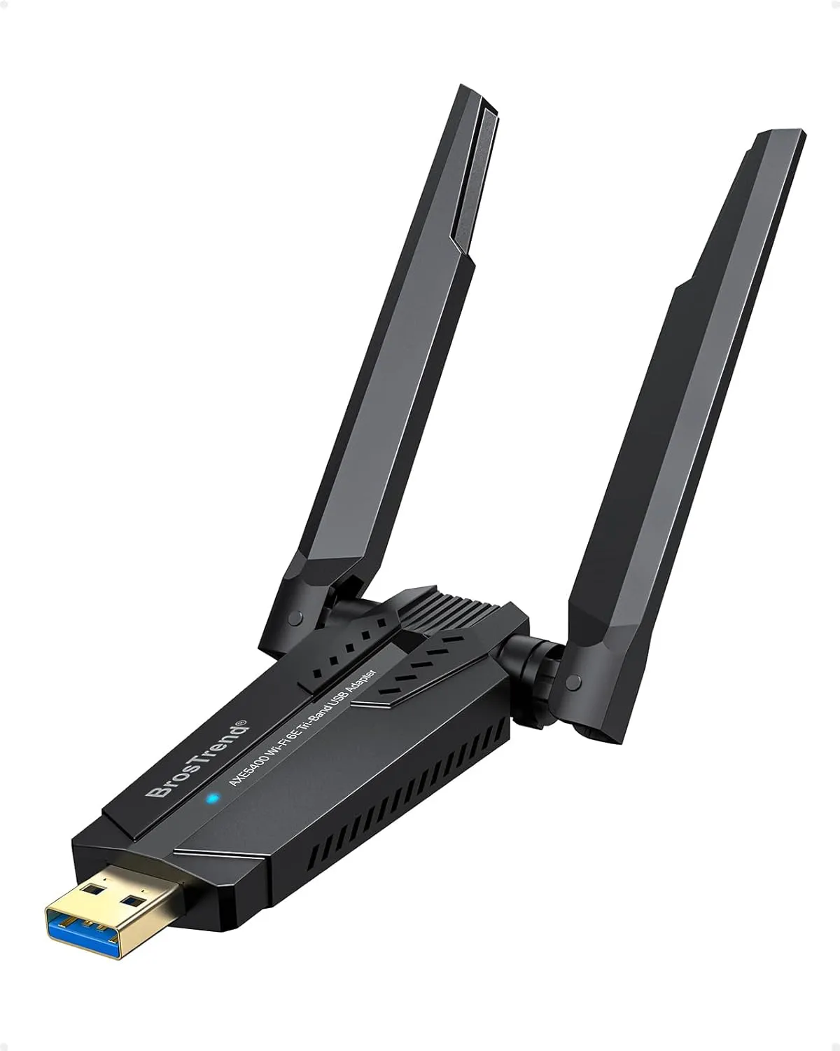 BrosTrend AXE5400 WiFi 6E USB Adapter, Tri-Band Long Range USB WiFi Adapter for Desktop PC Laptop, 6GHz 2402Mbps   5GHz 2402Mbps   2.4GHz 574Mbps, Ultra-Low Latency Wireless Dongle for Windows 11/10