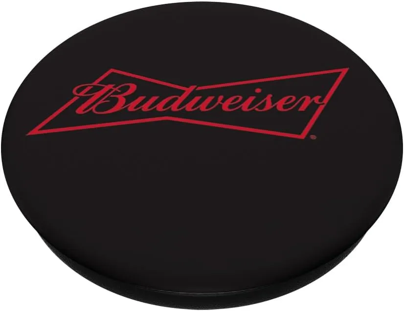 Budweiser Black PopSockets Stand for Smartphones & Tablets: Swappable Grip for Phones & Tablets