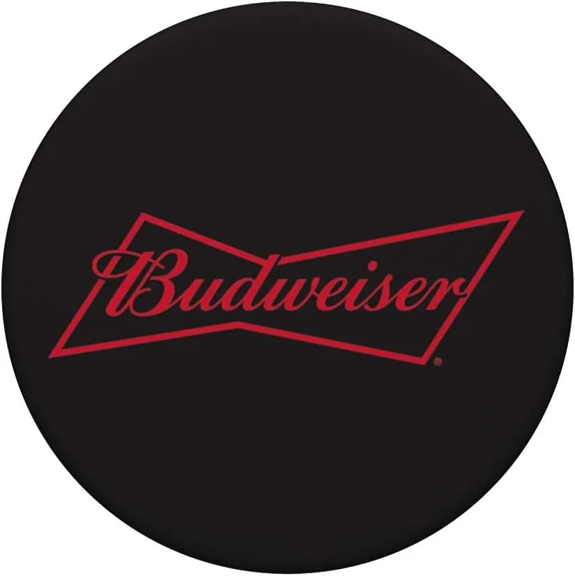 Budweiser Black PopSockets Stand for Smartphones & Tablets: Swappable Grip for Phones & Tablets