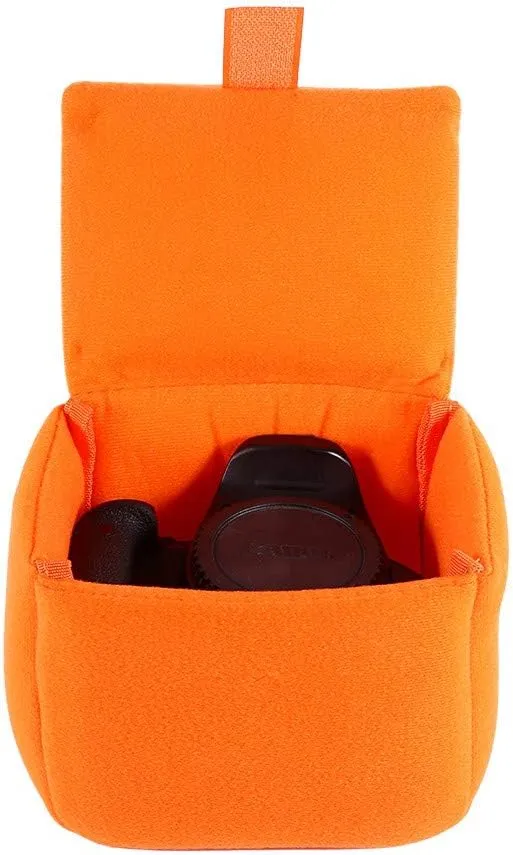 Camera Insert, DLSR Camera Bag Insert Pad Travel Padded Camera Shockproof Insert Camera Case Bag Accessory for Photographing (Orange)