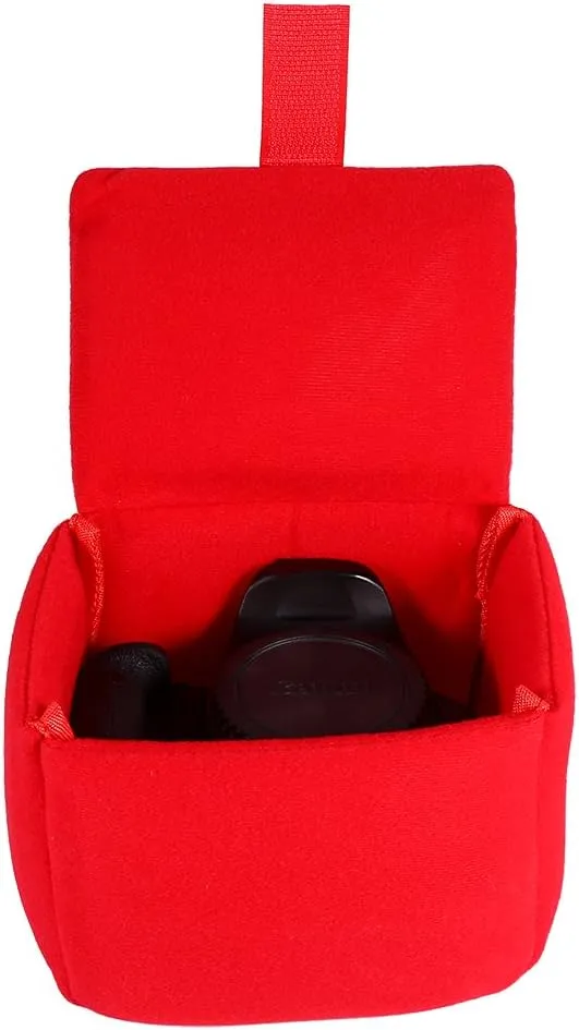 Camera Insert, DLSR Camera Bag Insert Pad Travel Padded Camera Shockproof Insert Camera Case Bag Accessory for Photographing (Red)