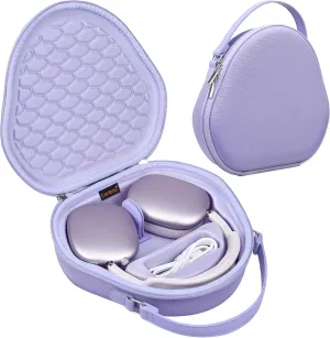 Canboc Airpods Max Case with Sleep Mode for Apple AirPods Max Wireless Over-Ear Headphones,Smart Headphones Case, Extra Space fits Cable, Charger, Purple(Fabric)