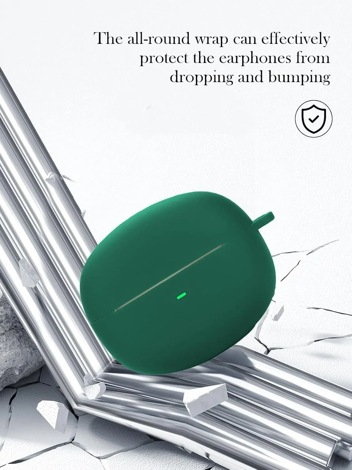 Case for Baseus Bowie MC1 Open Ear Clip-On Earbuds,Soft Protective,BOVUGAC Silicone Case Cover with Keychain & Cleaning Kit & Lanyard for MC1 Earbuds-Green
