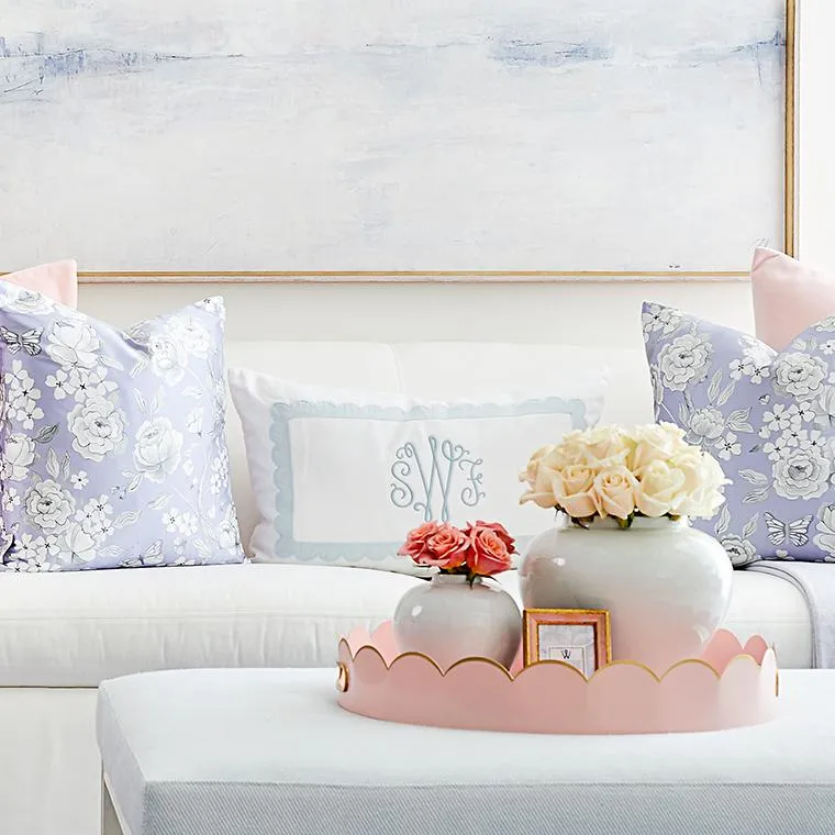 Cece Scalloped Tray in Blush