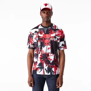 Chicago Bulls NBA Palm Tree Mesh Red T-Shirt
