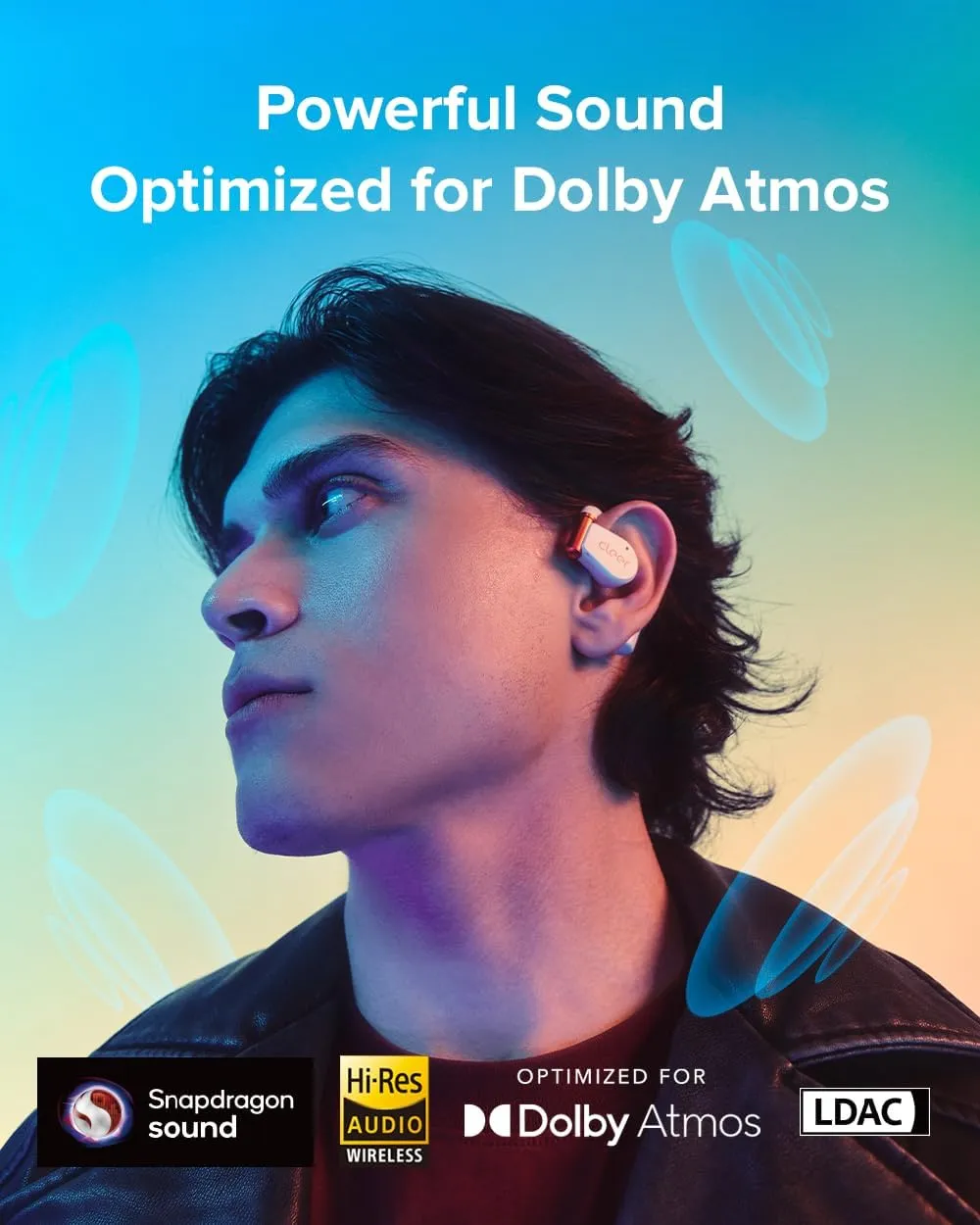 Cleer ARC 3 Gaming Earbuds - True Wireless Open Ear Headphones,Ultra-Low Latency,Snapdragon & Dolby Sound, Bluetooth 5.4, USB-C Dongle,50Hr Battery, Compatible with PS4, PS5, PC, Quest, Switch, White