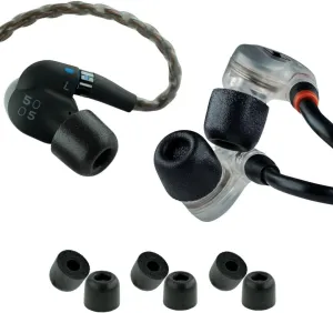 Comply 500 Core Series | Memory Foam Replacement IEM Ear Tips for KZ, Moondrop, FiiO Sennheiser & More | Superior Noise Isolation, Ultimate Comfort, Secure Fit | Variety, Black, Large (3 Pairs)