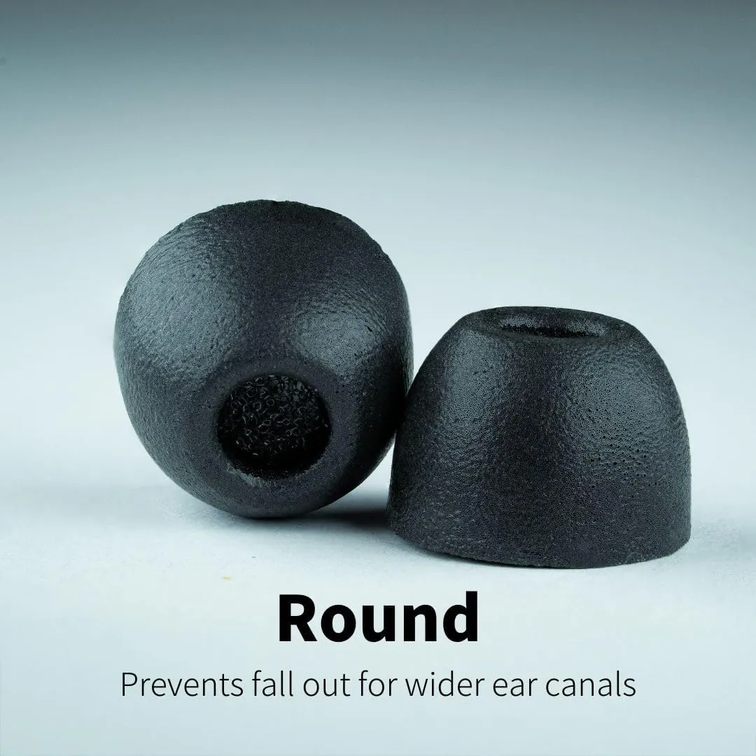 Comply 500 Core Series | Memory Foam Replacement IEM Ear Tips for KZ, Moondrop, FiiO Sennheiser & More | Superior Noise Isolation, Ultimate Comfort, Secure Fit | Variety, Black, Large (3 Pairs)