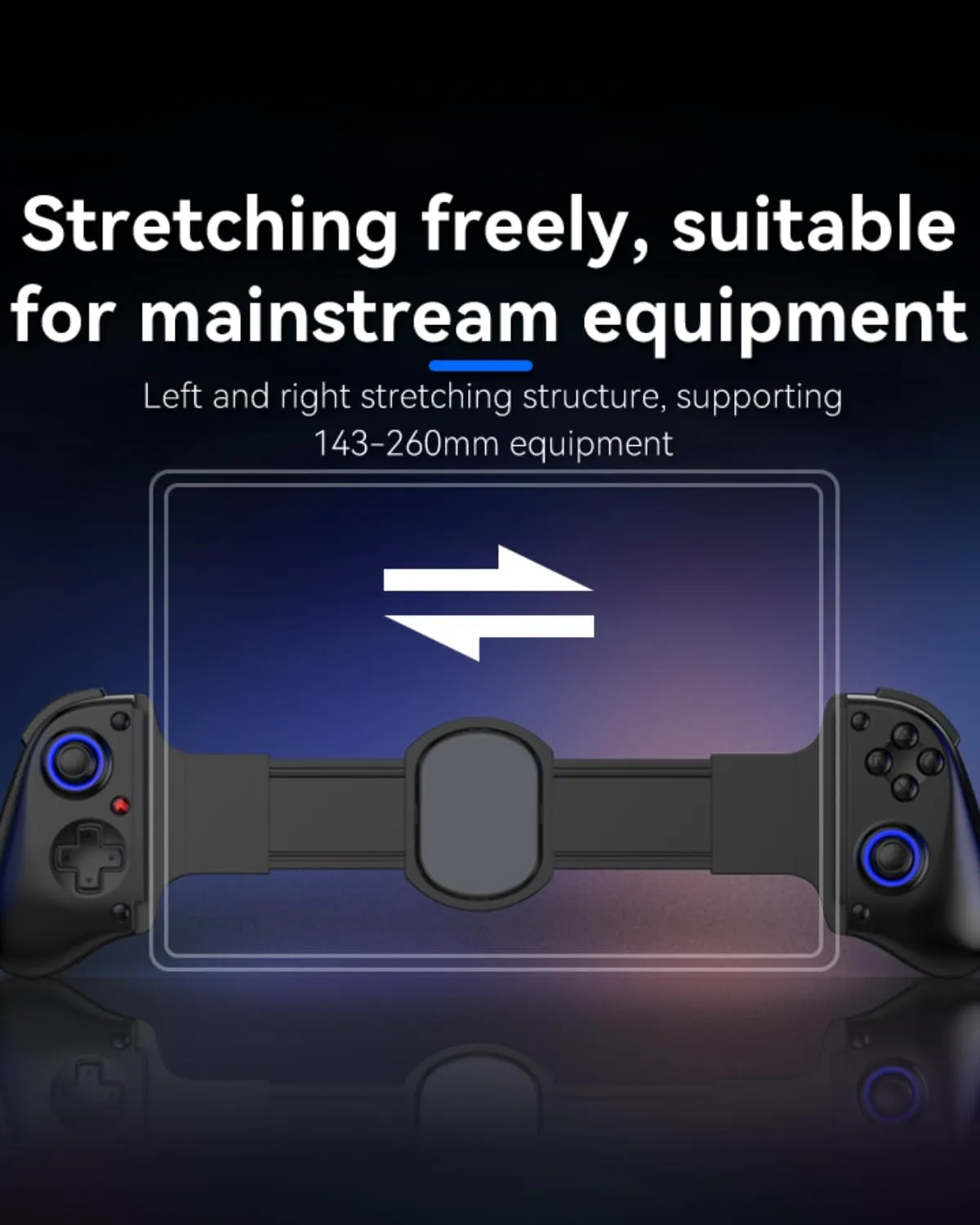 COOBILE Wireless Game Controller, Bluetooth Stretching Handle with Hall Linear Trigger, Dual Vibration Motors Macro Back Button, for iOS/Android/ipad/PC/Switch (Black)