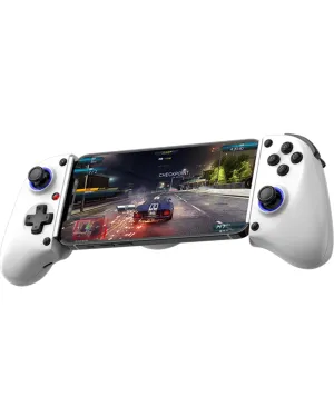 COOBILE Wireless Game Controller, Bluetooth Stretching Handle with Hall Linear Trigger, Dual Vibration Motors Macro Back Button, for iOS/Android/ipad/PC/Switch (White)