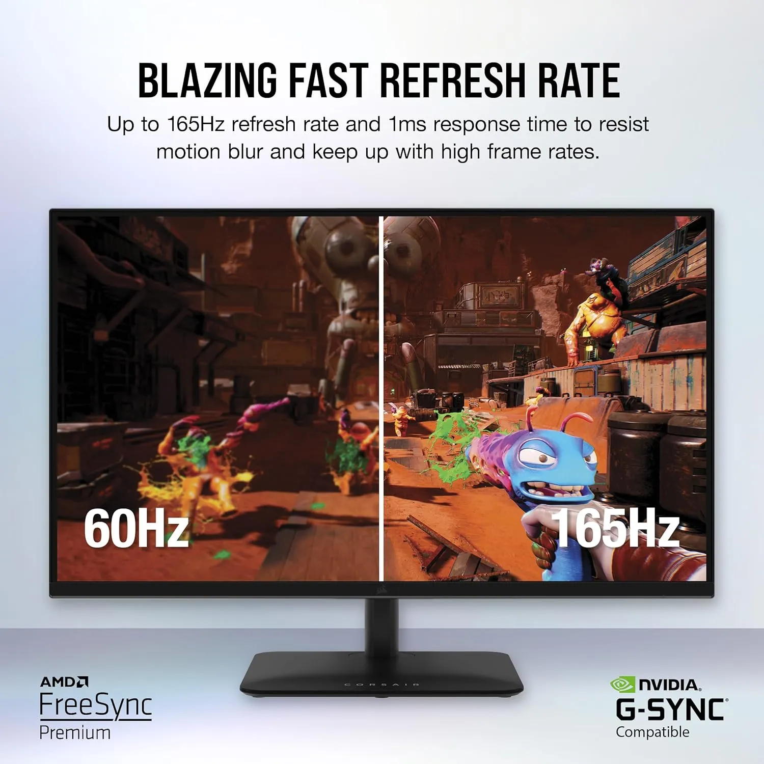 Corsair XENEON 315QHD165 32-Inch QHD IPS Gaming Monitor  2560 x 1440, 165Hz, 1ms, NVIDIA G-SYNC Compatible, AMD FreeSync Premium, HDR-Ready, DisplayPort 1.4, HDMI 2.0, USB 3.0  Black
