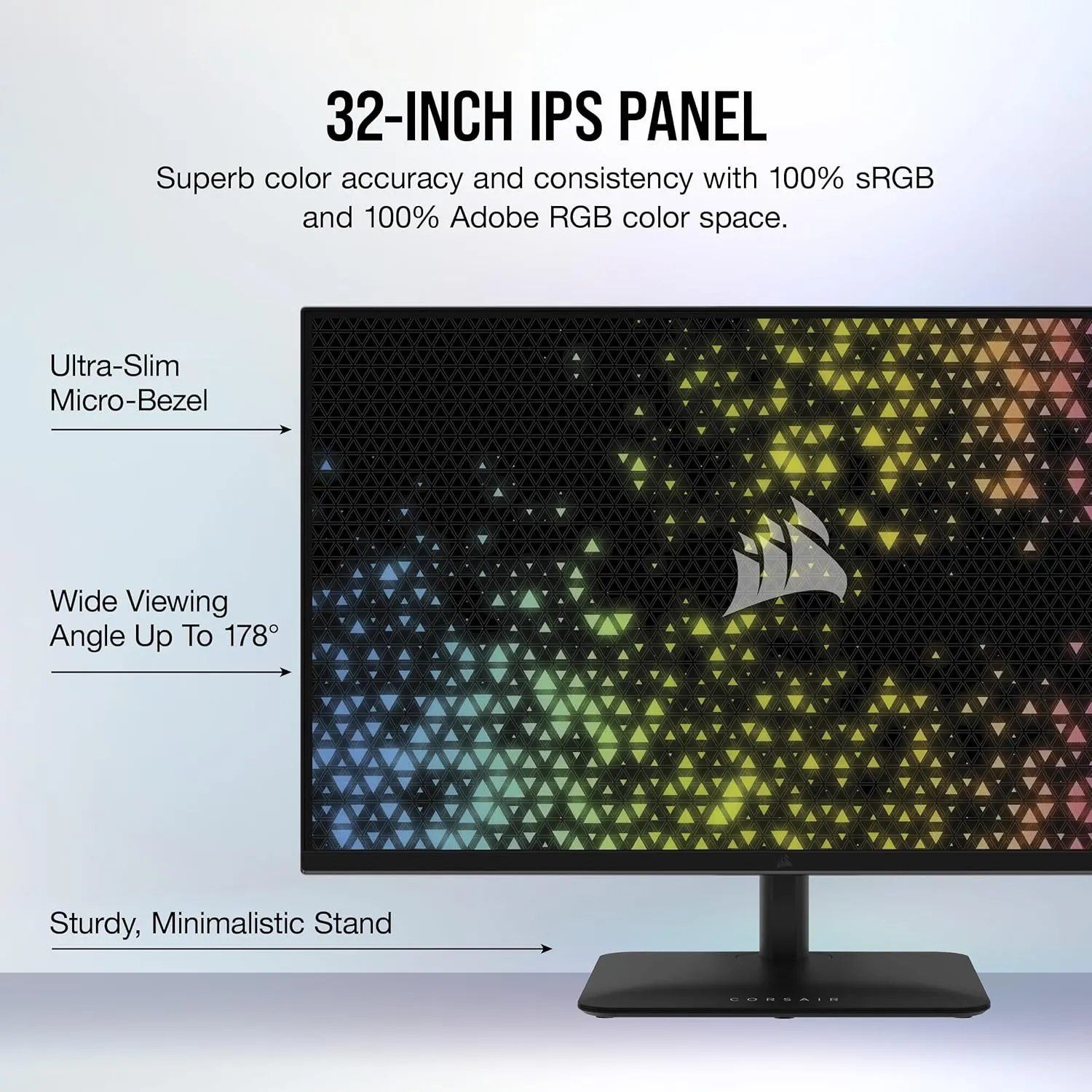 Corsair XENEON 315QHD165 32-Inch QHD IPS Gaming Monitor  2560 x 1440, 165Hz, 1ms, NVIDIA G-SYNC Compatible, AMD FreeSync Premium, HDR-Ready, DisplayPort 1.4, HDMI 2.0, USB 3.0  Black