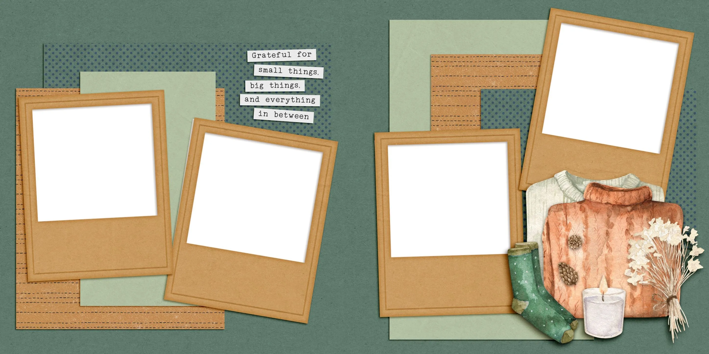 Cozy Autumn EZ Quick Pages -  Digital Bundle - 10 Digital Scrapbook Pages - INSTANT DOWNLOAD