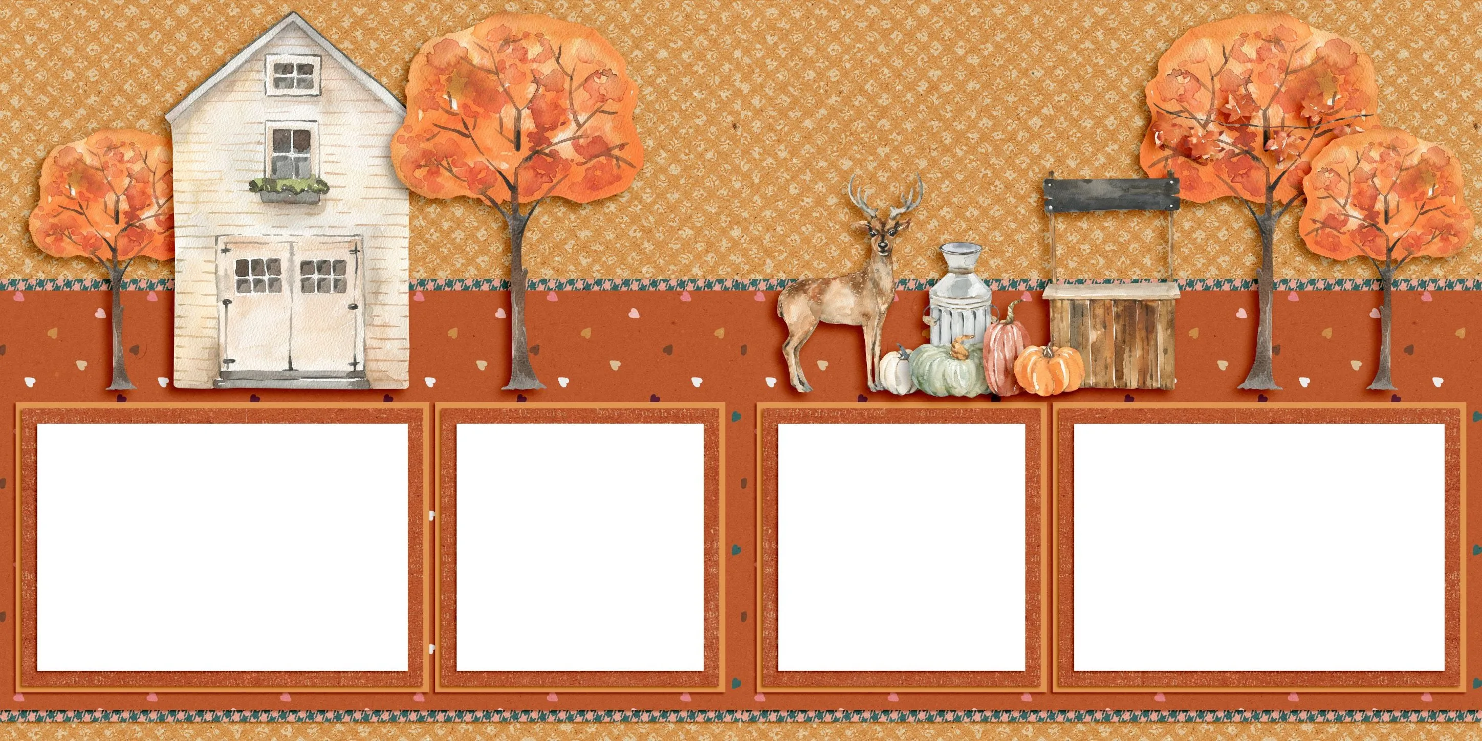 Cozy Autumn EZ Quick Pages -  Digital Bundle - 10 Digital Scrapbook Pages - INSTANT DOWNLOAD