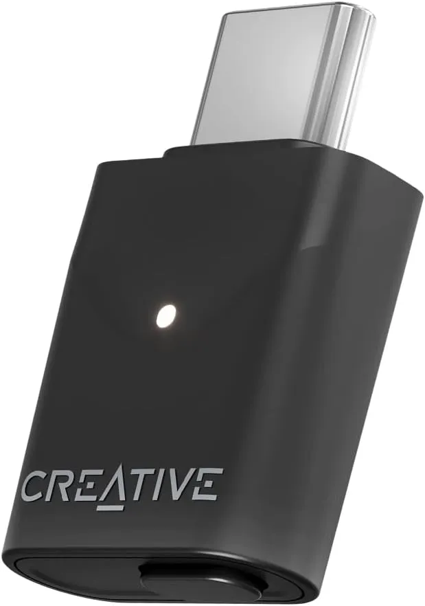 Creative BT-W6 Wireless Bluetooth 5.4 and LE Audio Transmitter with Snapdragon Sound, aptX Lossless, Low Latency and up to 24-bit / 96 kHz Audio, Works with PC/Mac/Gaming Consoles