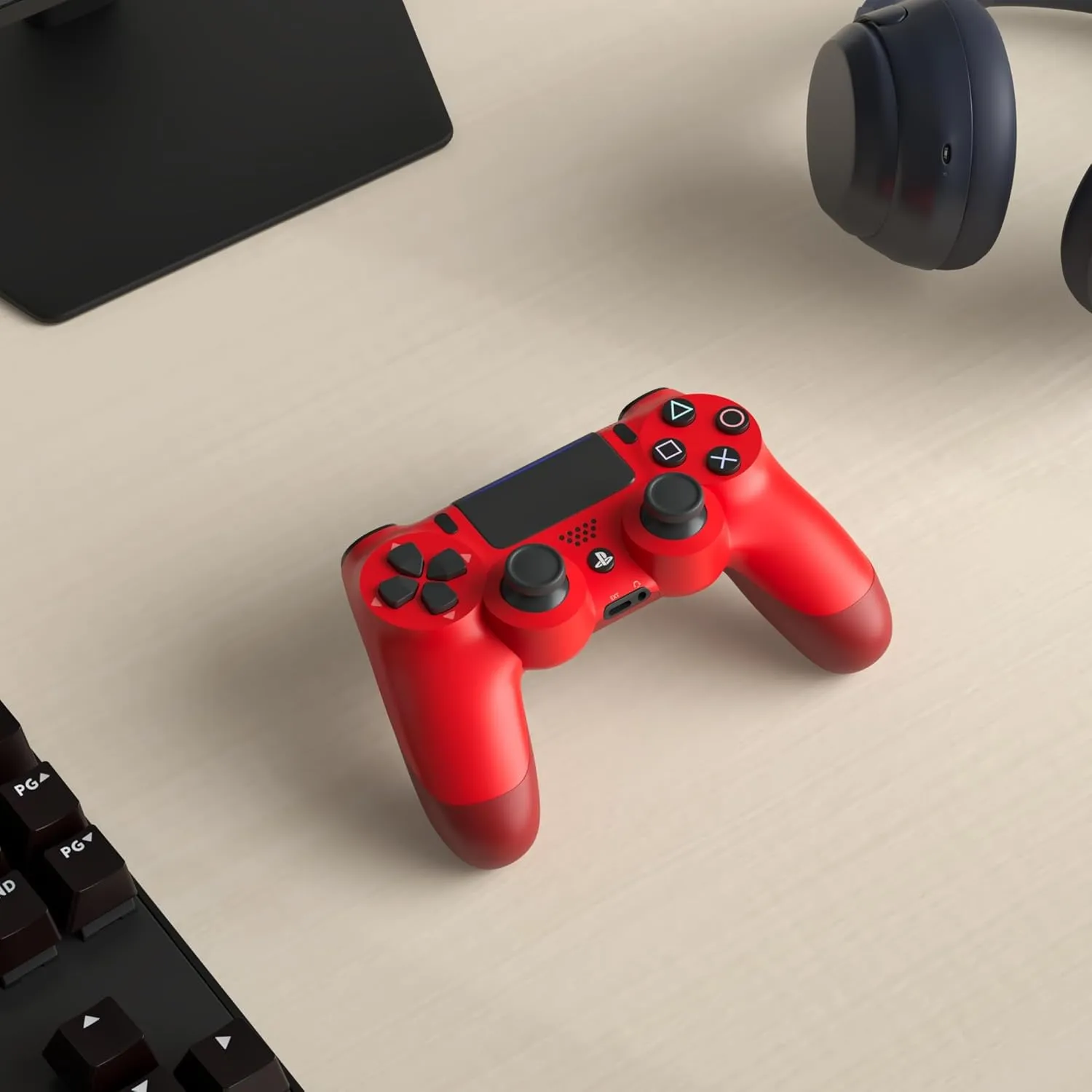 DualShock 4 Wireless Controller for PlayStation 4 - Magma Red (Renewed)