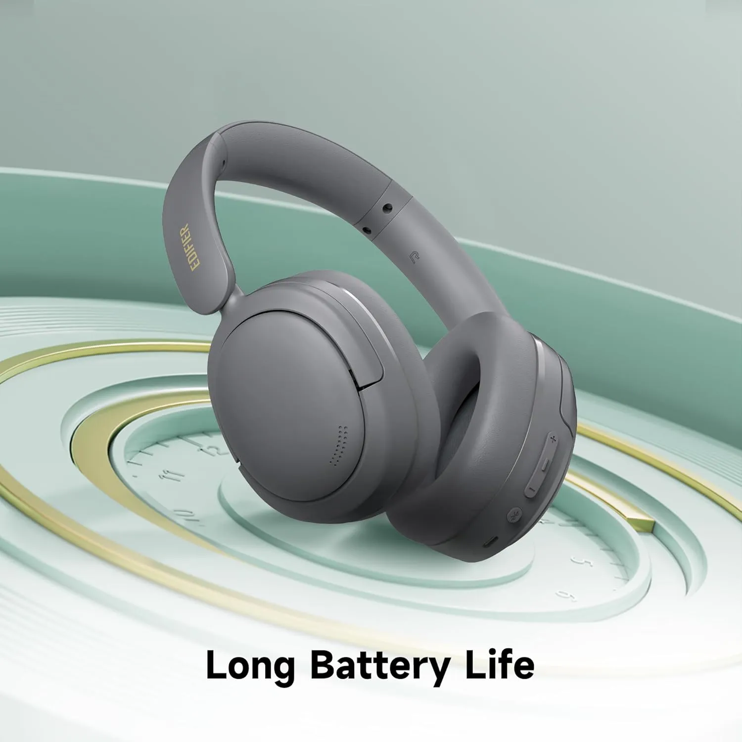 Edifier W800BT SE Wireless Over-Ear Bluetooth 5.4 Headphones - AI Call Noise Cancellation - 45H Playtime - Fast Charging - AAC Codec - Dual Device- Game Mode - Foldable - Gray