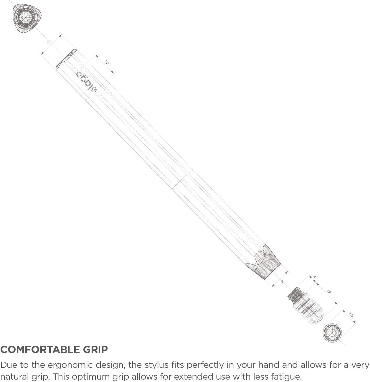 elago Premium Aluminum Stylus Pens for All Touch Screen Tablets/Phones [Chocolate]